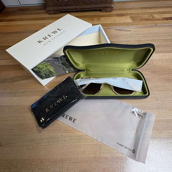 KREWE Matte Oyster 24K Polarized BRETON Sunglasses - Picture 3 of 11